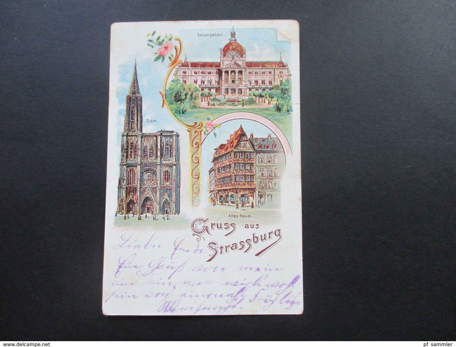 AK Mehrbildkarte 24.12.1901 Gruss Aus Strassburg Germania Reichspost Stempel: Strassburg Elsass Ruprechtsau - Elsass