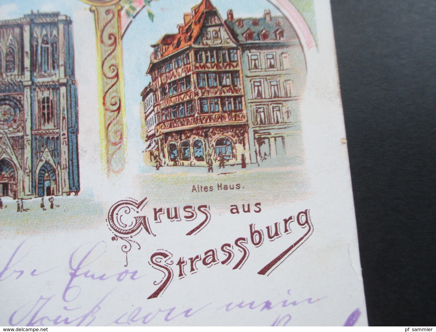 AK Mehrbildkarte 24.12.1901 Gruss Aus Strassburg Germania Reichspost Stempel: Strassburg Elsass Ruprechtsau - Elsass