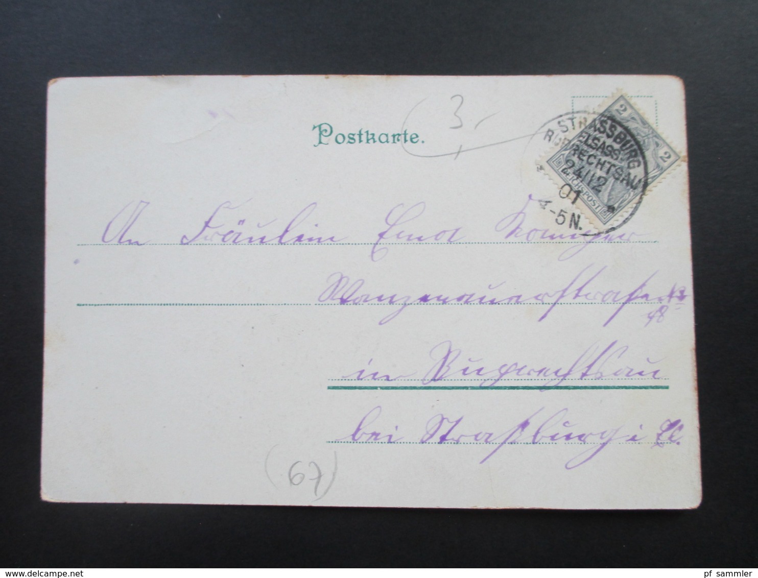 AK Mehrbildkarte 24.12.1901 Gruss Aus Strassburg Germania Reichspost Stempel: Strassburg Elsass Ruprechtsau - Elsass