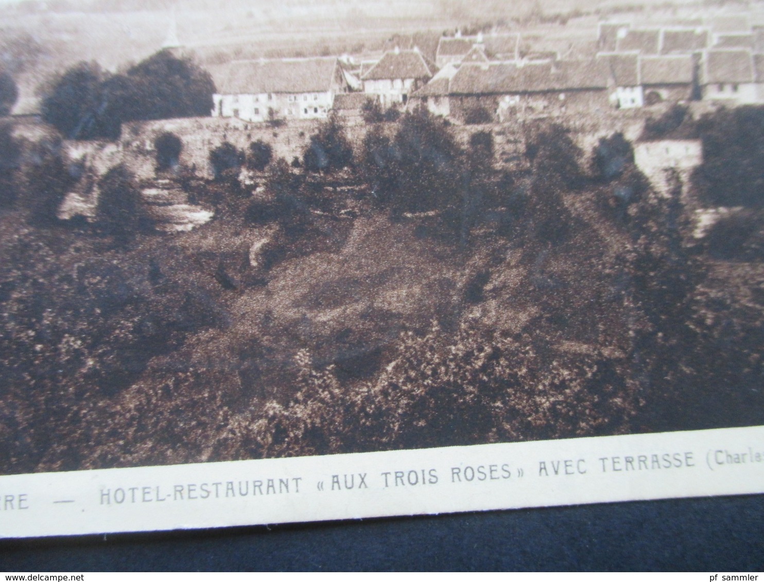 AK 1930er Jahre La Petite Pierre Hotel Restaurant Aux Trois Roses Avec Terrasse (Charles Geyer) - Alberghi & Ristoranti