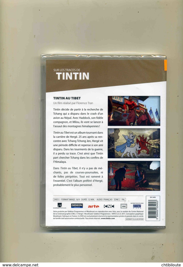 TINTIN  / DVD SUR LES TRACES DE TINTIN  AU TIBET   NEUF - Cassettes & DVD