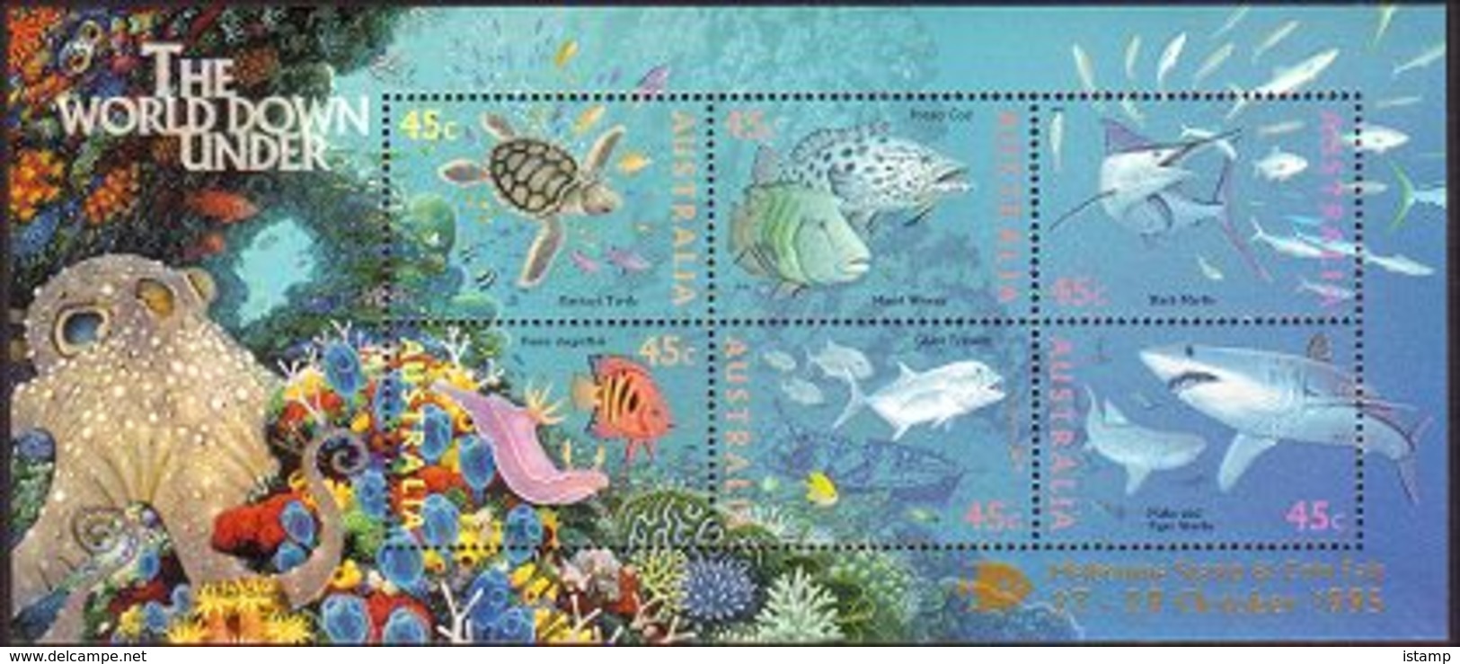 ⭕1995 - Australia World DOWN UNDER 'overprinted MELBOURNE' - Miniature Sheet Stamps MNH⭕ - Blocks & Sheetlets