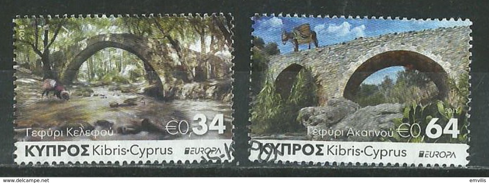 CYPRUS 2018 '' EUROPA CEPT '' BRIDGES SET USED - Used Stamps