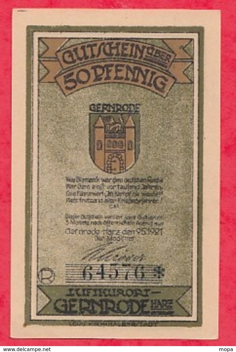 Allemagne 1 Notgeld   50 Pfenning Gernrode  Dans L 'état Lot N °1870 - Collections