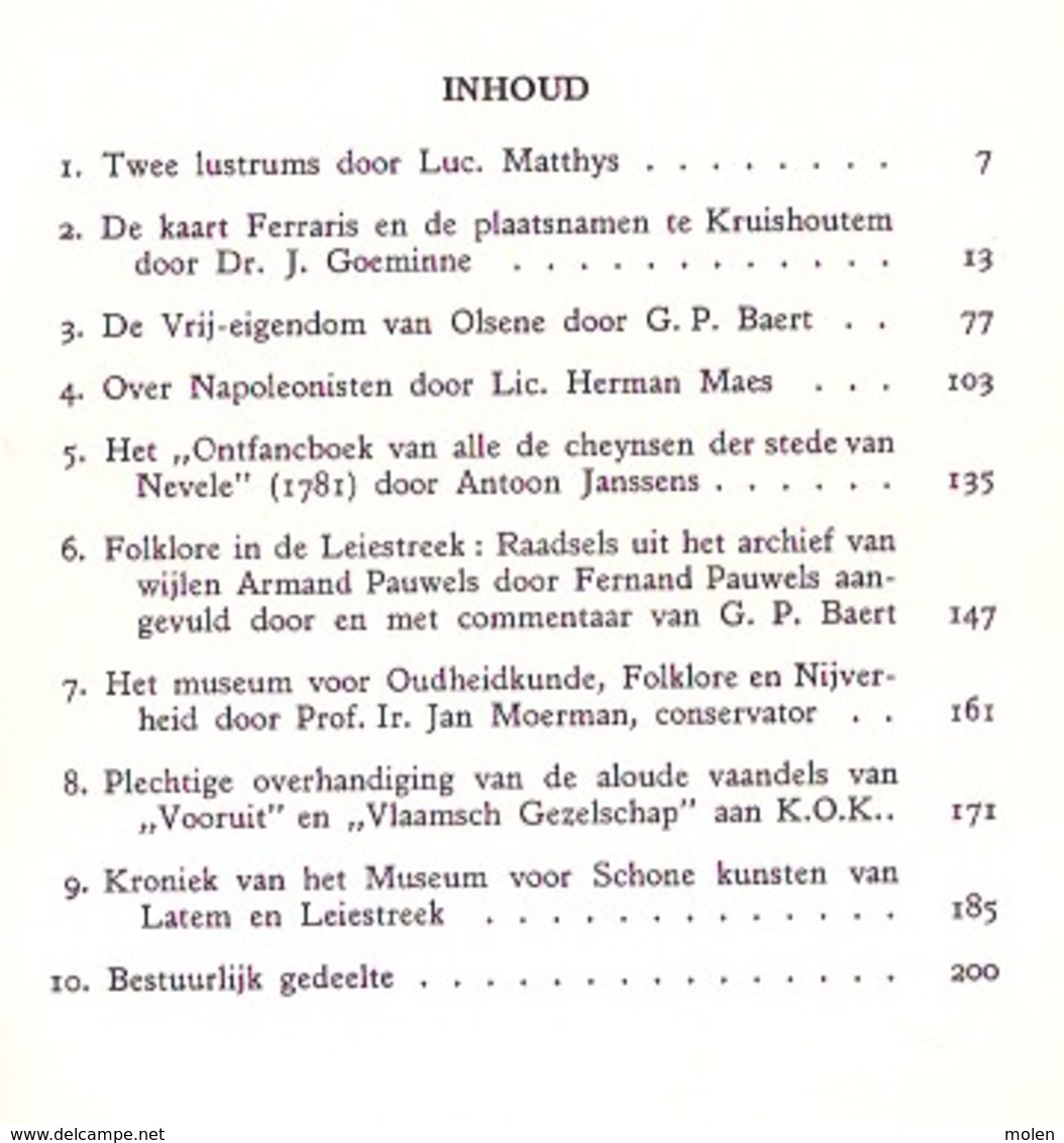 ©1968 BIJDRAGEN TOT DE GESCHIEDENIS DER STAD DEINZE EN HET LAND AAN LEIE EN SCHELDE 231blz Heemkunde ANTIQUARIAAT Z458 - Deinze