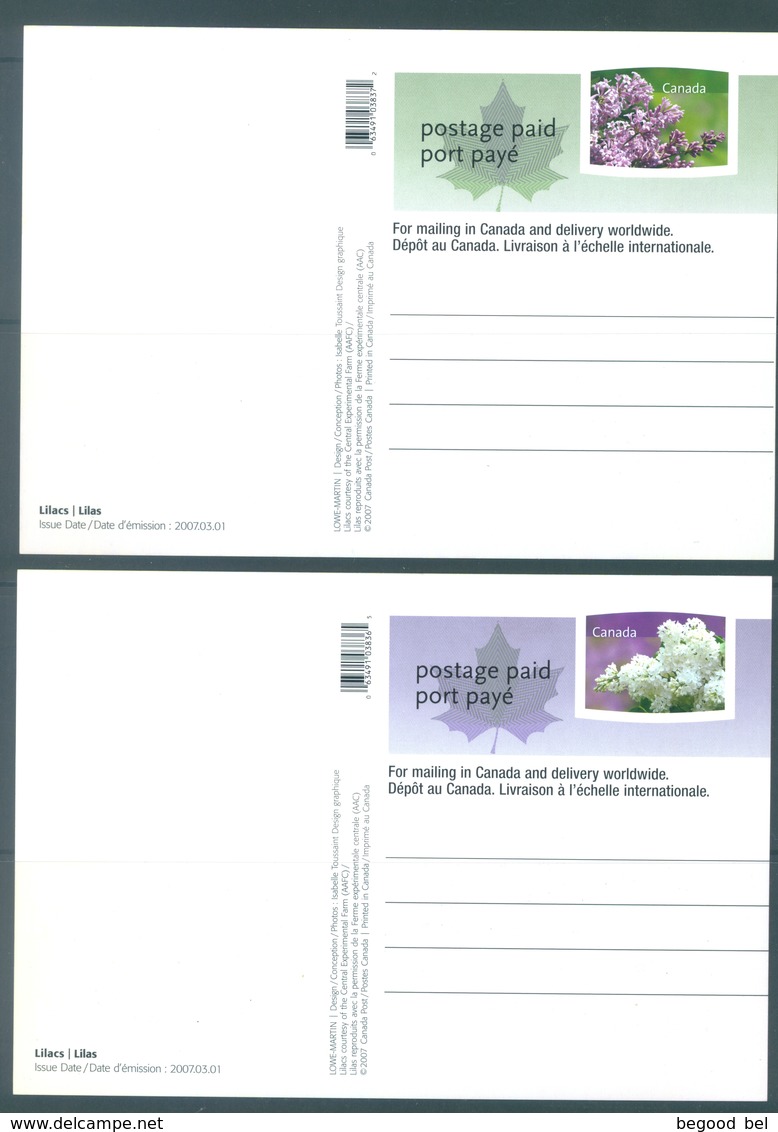 CA - PREPAID POSTCARD - 01.03.2007 - LILAS - Lot 16920 - 1953-.... Elizabeth II