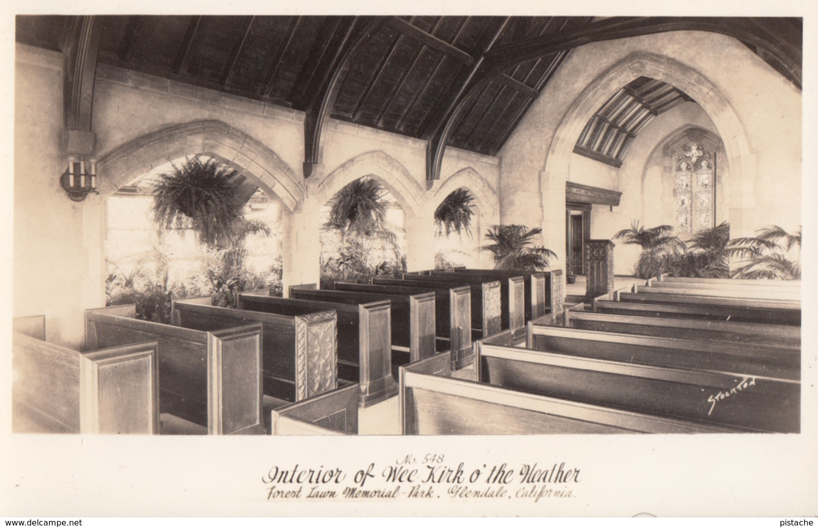 B&W RPPC - REAL PHOTO 1925-1942 - Glendale Califormia - Chapel Wee Kirk O' The Heather - Las Vegas Wedding - 2 Scans - Other & Unclassified