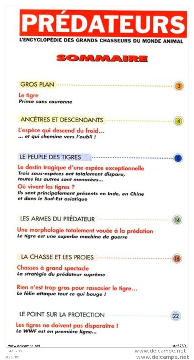 Prédateurs LE TIGRE L Encyclopédie Des Grands Chasseurs Du Monde Animal Animaux Félin - Animaux