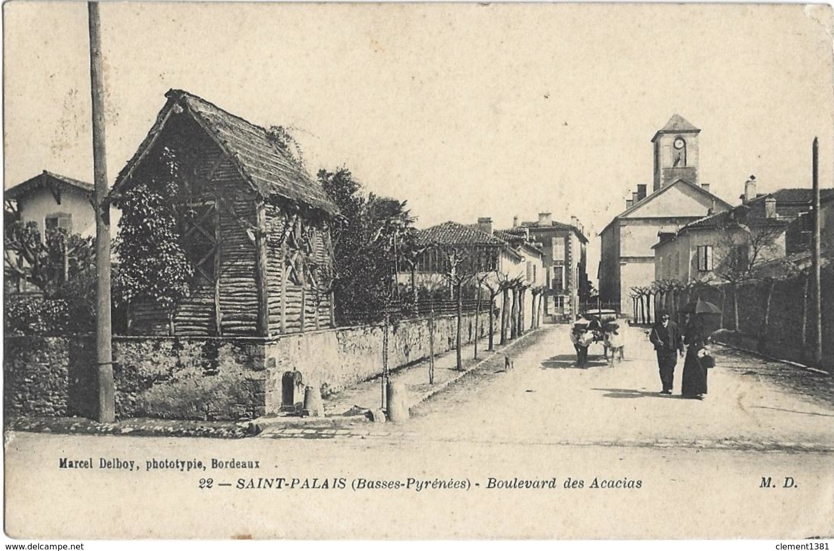 Saint Palais Boulevard Des Acacias Circulee En 1914 - Saint Palais