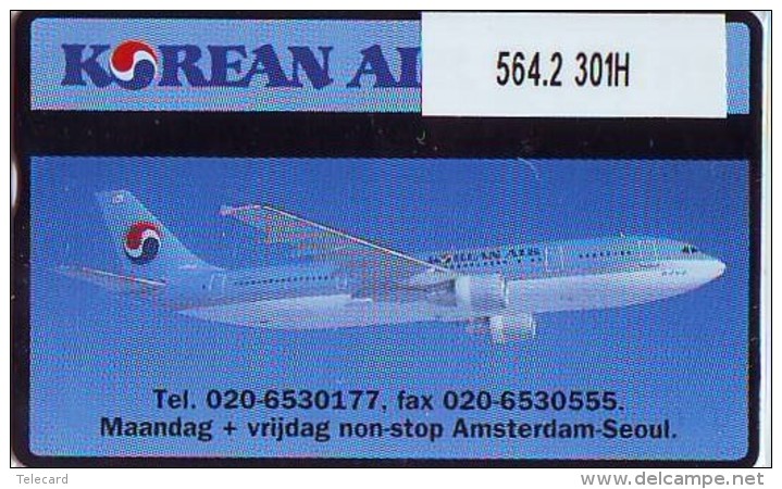 Telefoonkaart  LANDIS&amp;GYR NEDERLAND * RCZ.564.2  301H  *Korean Air Cargo * AIRPLANE * TK * ONGEBRUIKT * MINT - Avions