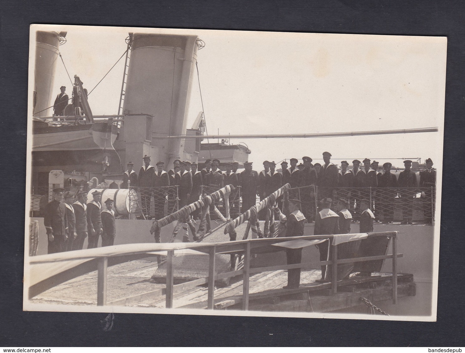 Photo Originale Bateau De Guerre FOUDROYANT Visite Du Président De La Republique Gaston Doumergue à Bizerte Tunisie 1931 - Guerre, Militaire