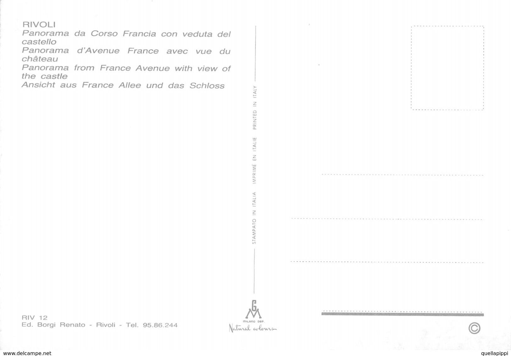 07842 "RIVOLI (TO) - PANORAMA DA C.SO FRANCIA CON VEDUTA DEL CASTELLO" CART NON SPED. - Rivoli