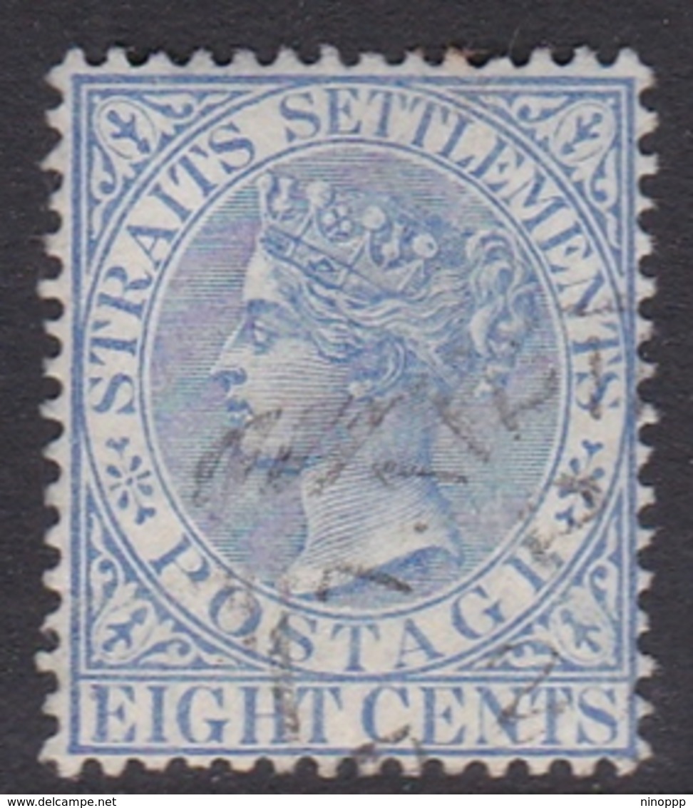 Malaysia-Straits Settlements SG 101 1894 Queen Victoria 8c Ultramarine, Used - Straits Settlements