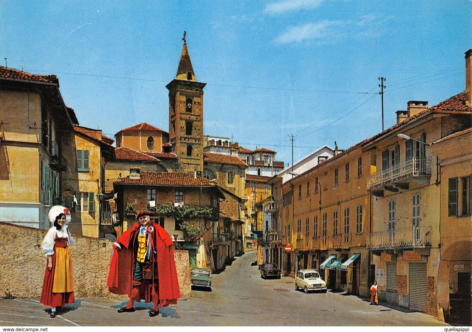 07847 "RIVOLI (TO) - PIAZZA BOLLANI - GIANDUIA E GIACOMETTA'" ANIMATA, AUTO ANNI '60. CART NON SPED. - Rivoli