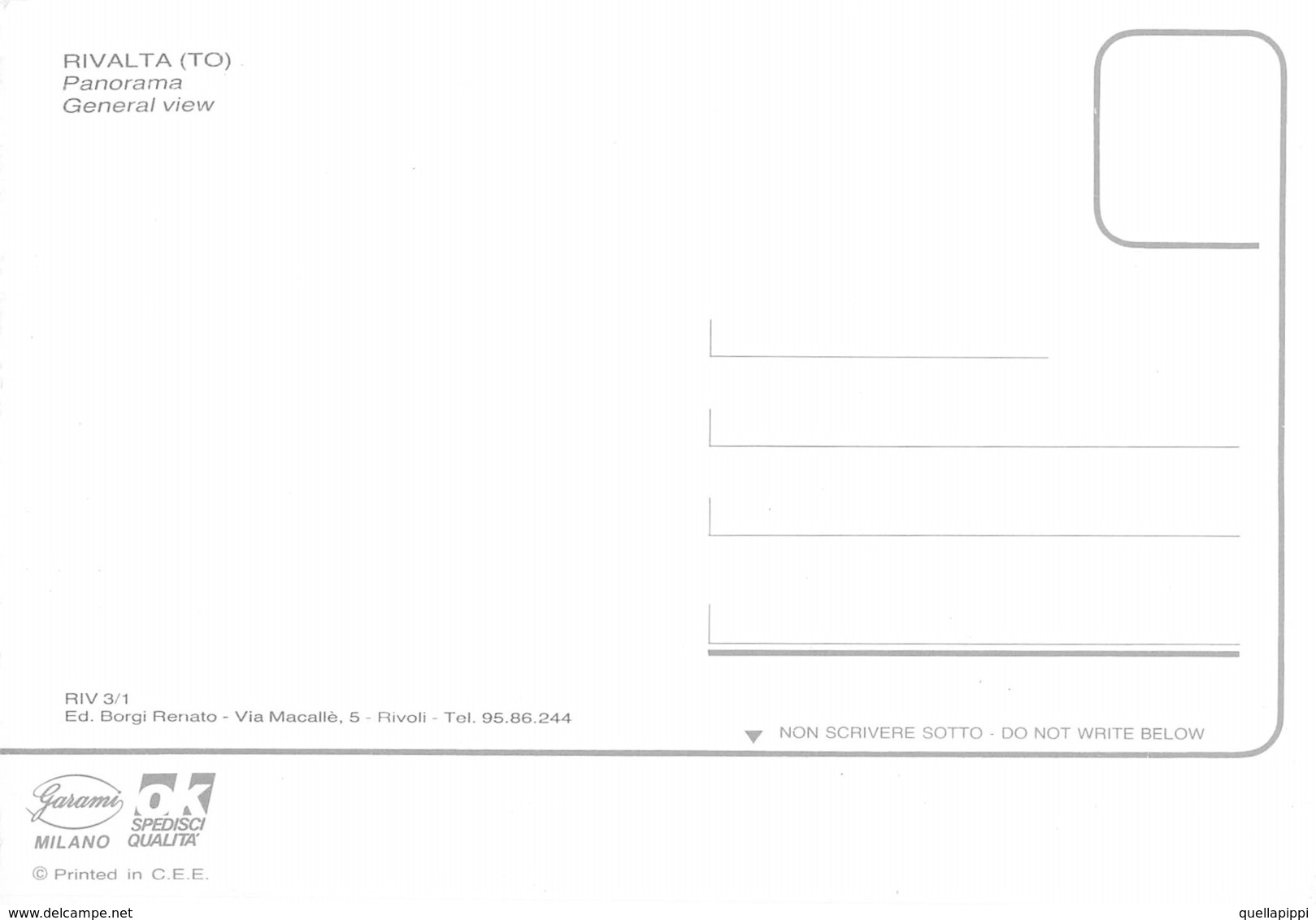07853 "RIVALTA (TO) - PANORAMA"  CART NON SPED. - Rivoli