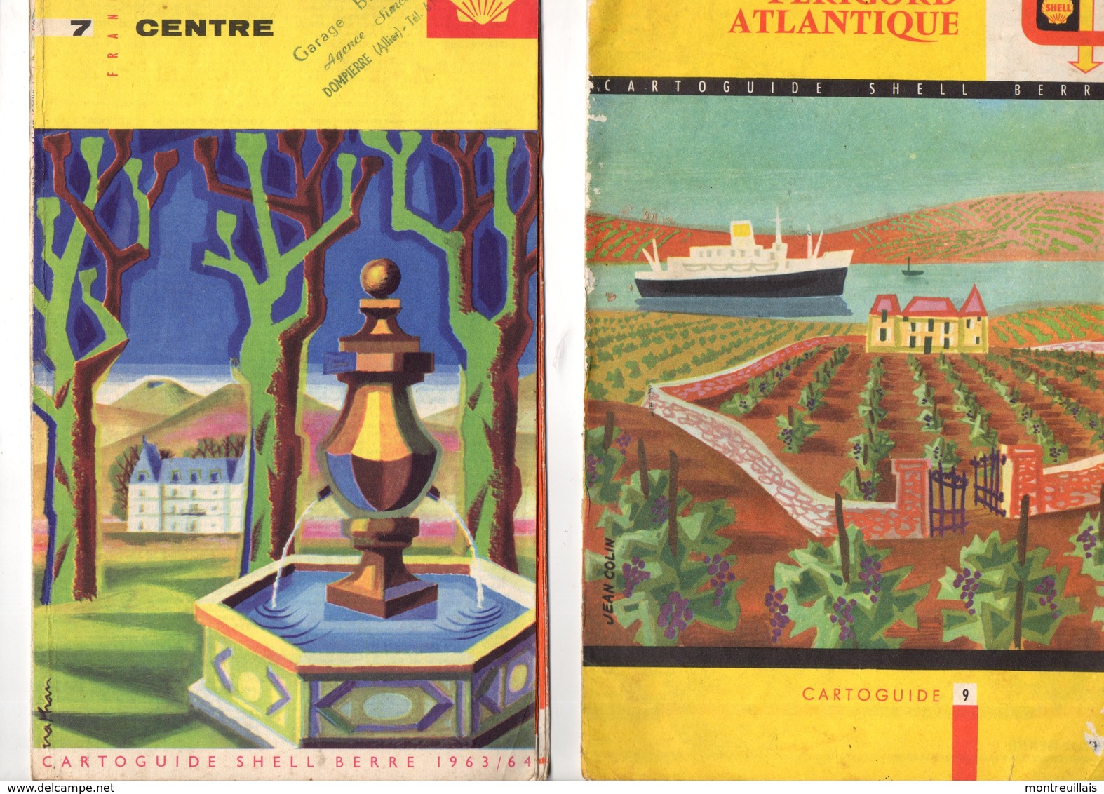 Lot De 2 Cartoguides, Centre Et Périgord Altlantique,  SHELL, Carte Routière, état Médiocre - Cartes Routières