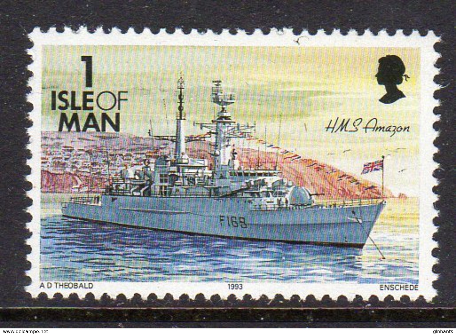 GB ISLE OF MAN IOM - 1993 DEFINITIVE SHIPS 1p STAMP FINE MNH ** SG 539 - Isle Of Man