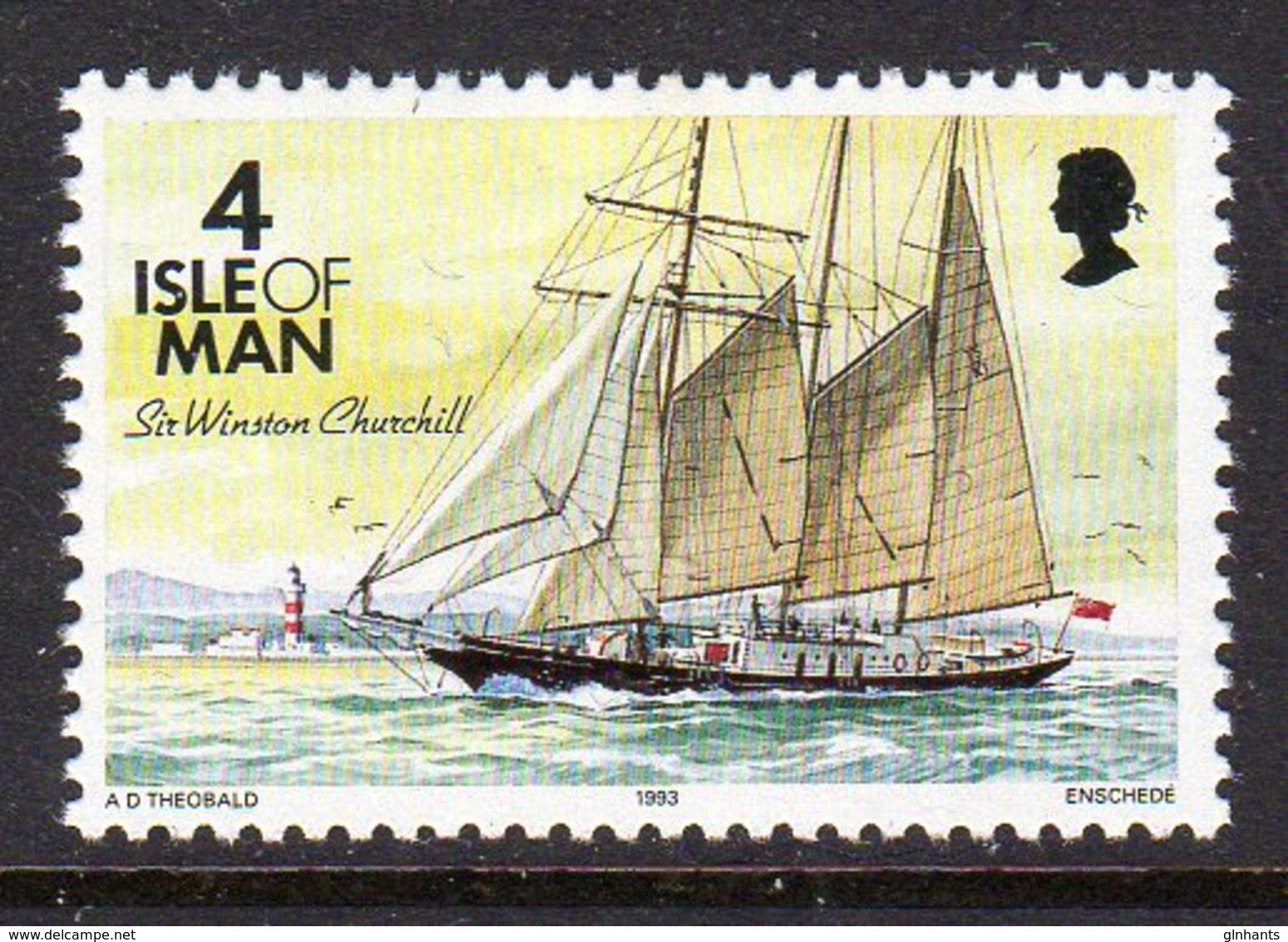 GB ISLE OF MAN IOM - 1993 DEFINITIVE SHIPS 4p STAMP FINE MNH ** SG 541 - Isle Of Man