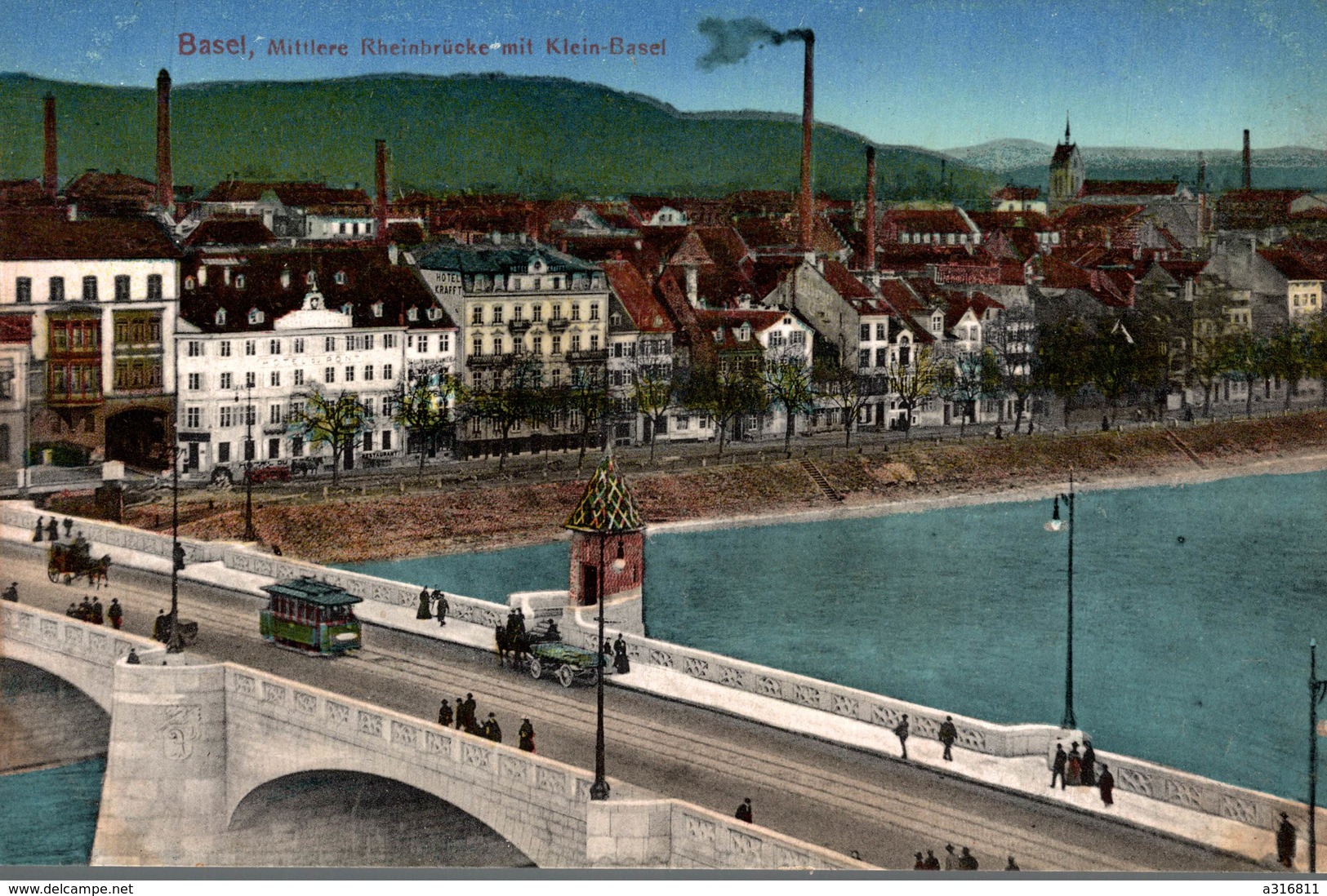 BASEL   ST. JAKOBSDENKMALMITTLERE RHEINBRUCKE MIT KLEIN -basel - Basilea