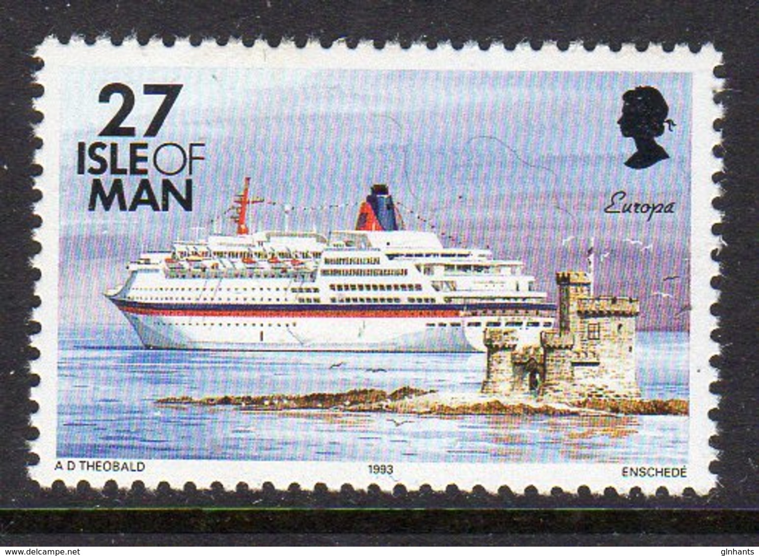 GB ISLE OF MAN IOM - 1993 DEFINITIVE SHIPS 27p STAMP FINE MNH ** SG 550 - Isle Of Man