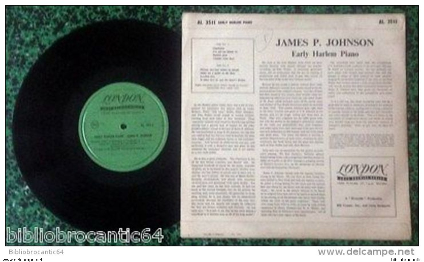 * JAMES P. JOHNSON * EARLY HARLEM PIANO < LP 25cm LONDON AL 3511 (Edit.anglaise) - Jazz