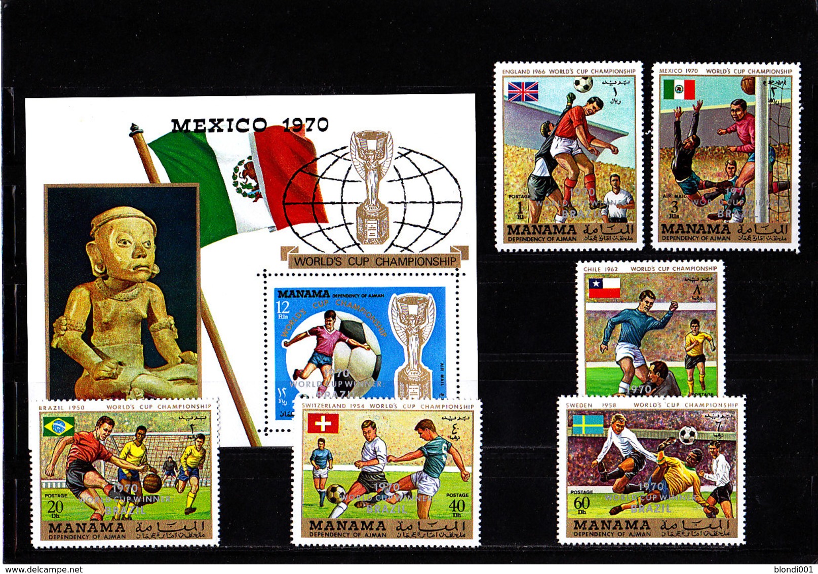 Soccer World Cup 1970 - MANAMA - S/S+Set Perf. Ovp MNH** - 1970 – Mexico