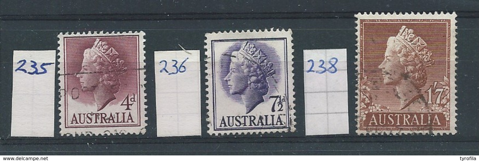 Australië  Y/T    235 - 236 -238  (O) - Oblitérés