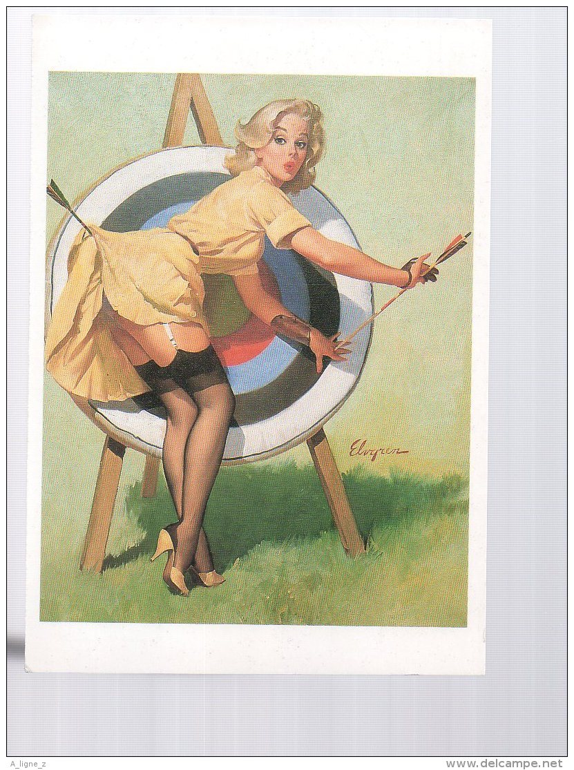 REF EX  : CPM Grand Format - Pin Up Tir à L'arc Gil Elvgren - Pin-Ups