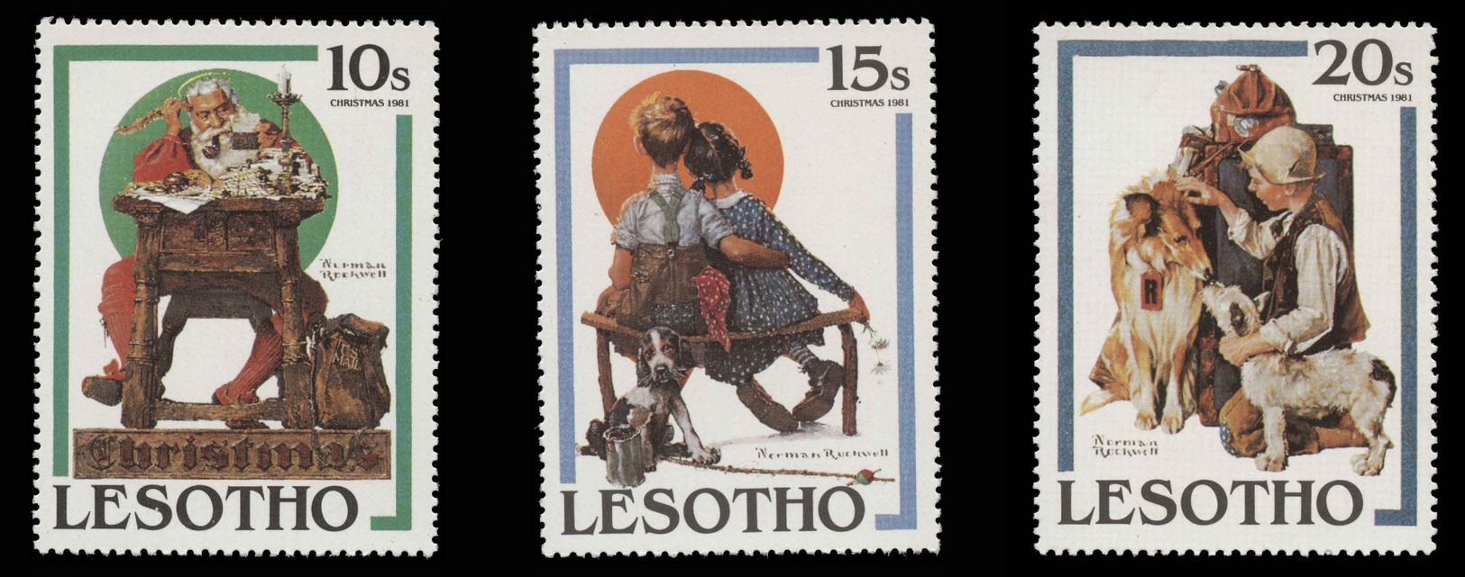 Lesotho Scott #345-347, Set Of 3 (1981) Christmas Issue, Mint Hinged - Lesotho (1966-...)