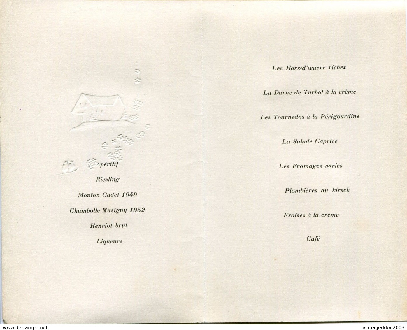 MENU INVITATION POUR MR LANNIER /16 X 10 Cm ENVIRON  ( Plié ) - Menus