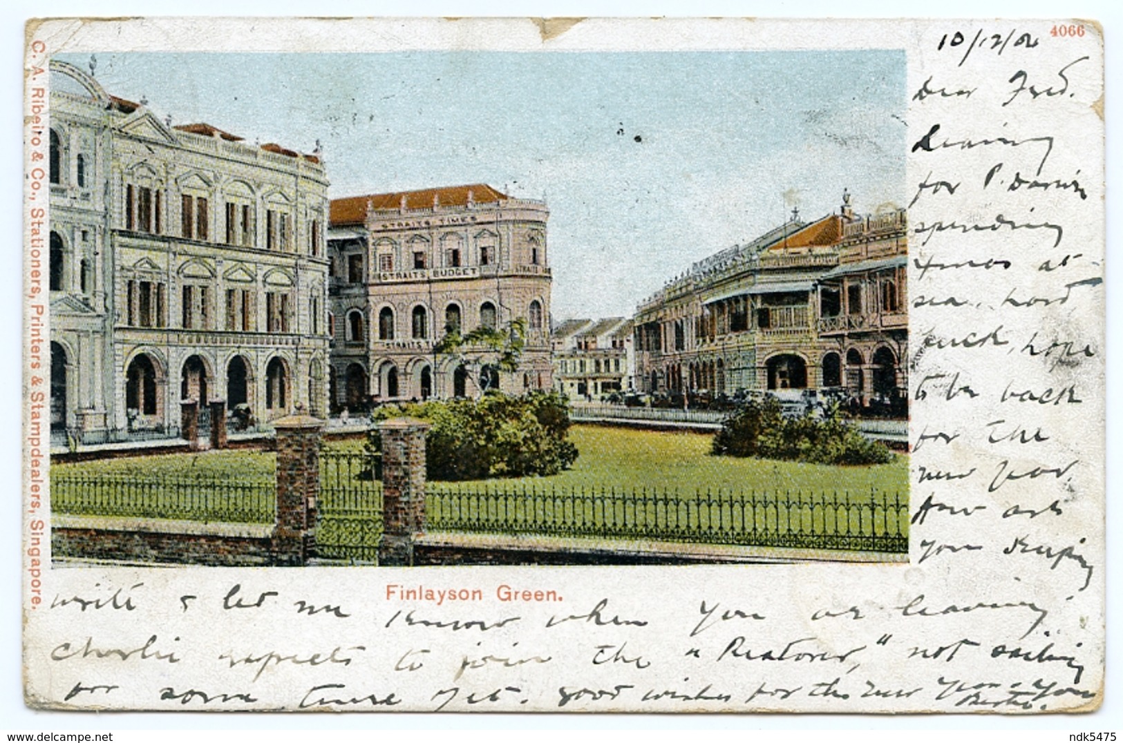 SINGAPORE : FINLAYSON GREEN / POSTMARKS - SINGAPORE, PENANG, REEPHAM & HOLT (SINGLE CIRCLES) / KELLING SANATORIUM - Singapore