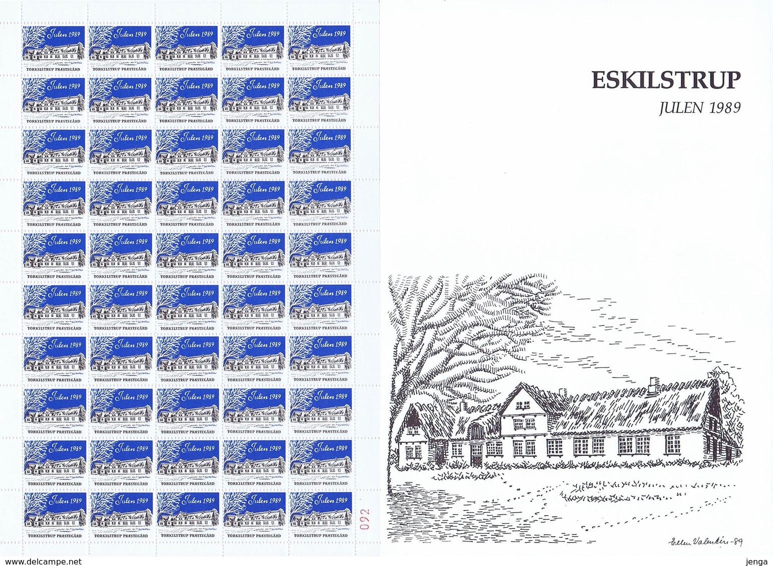 Denmark; Scouting;  Local Christmas Seals - Eskildstrup.  Full Sheet 1989.  MNH ** - Not Folded With Explanatory Sheets - Autres & Non Classés