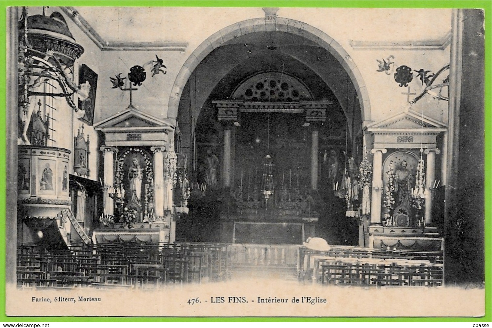 CPA 25 LES FINS Doubs - Intérieur De L'EGLISE ° Farine éditeur Morteau N° 476 - Other & Unclassified