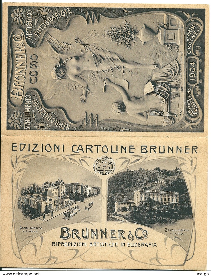 Cartolina Della Brunner Di Como.Doppia Con Listino Prezzi. - Pubblicitari