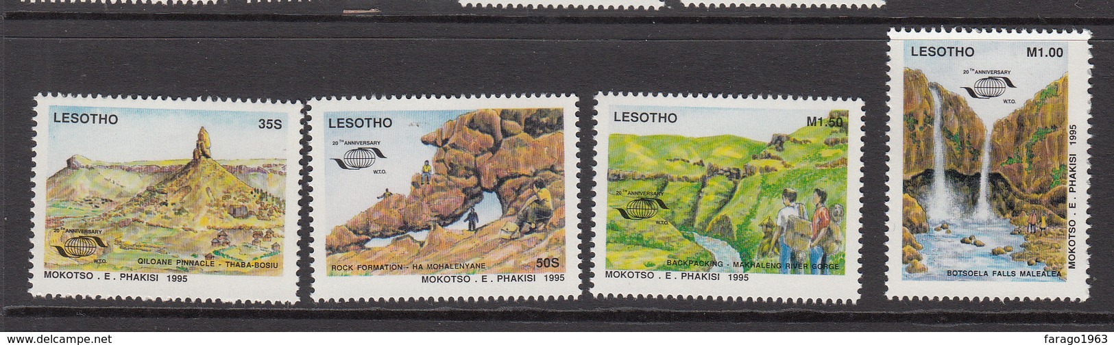 1995 Lesotho Tourism Geology Waterfalls  Complete Set Of 4 MNH - Lesotho (1966-...)