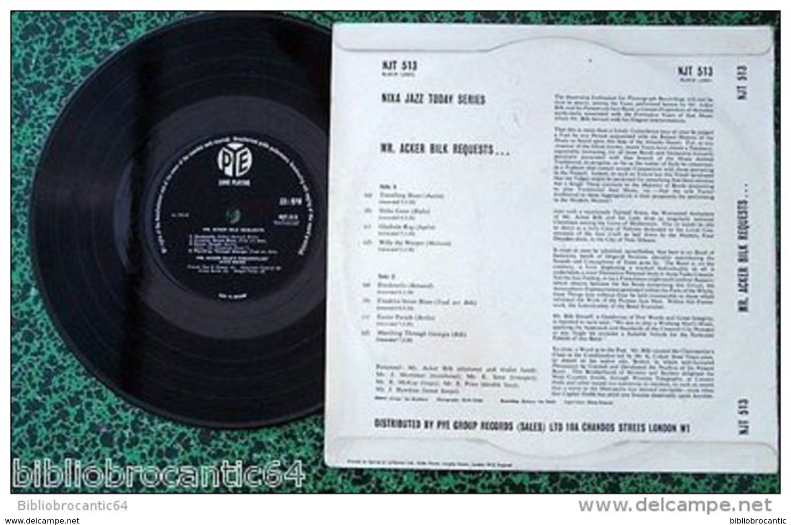 LP 25cm * Mr ACKER BILK REQUESTS * < PYE GROUP RECORDS NJT 513 (U.K.) - Jazz