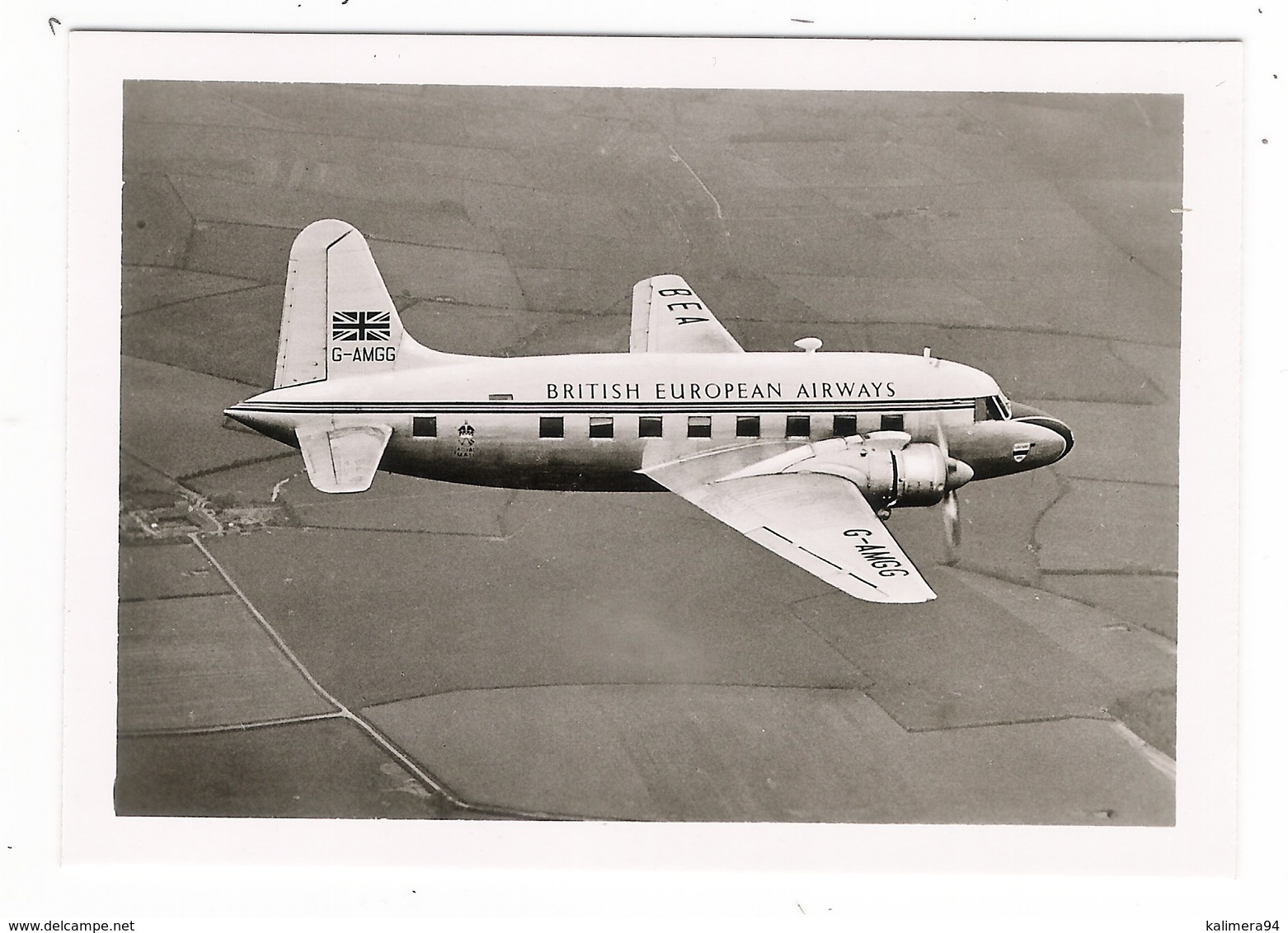 VICKERS  VIKING  /  BRITISH EUROPEAN AIRWAYS  ( BEA , APPAREIL N° G-MGG ) /  MINICARTE  ( Format  :  65  X  89 Mm ) - 1946-....: Ere Moderne