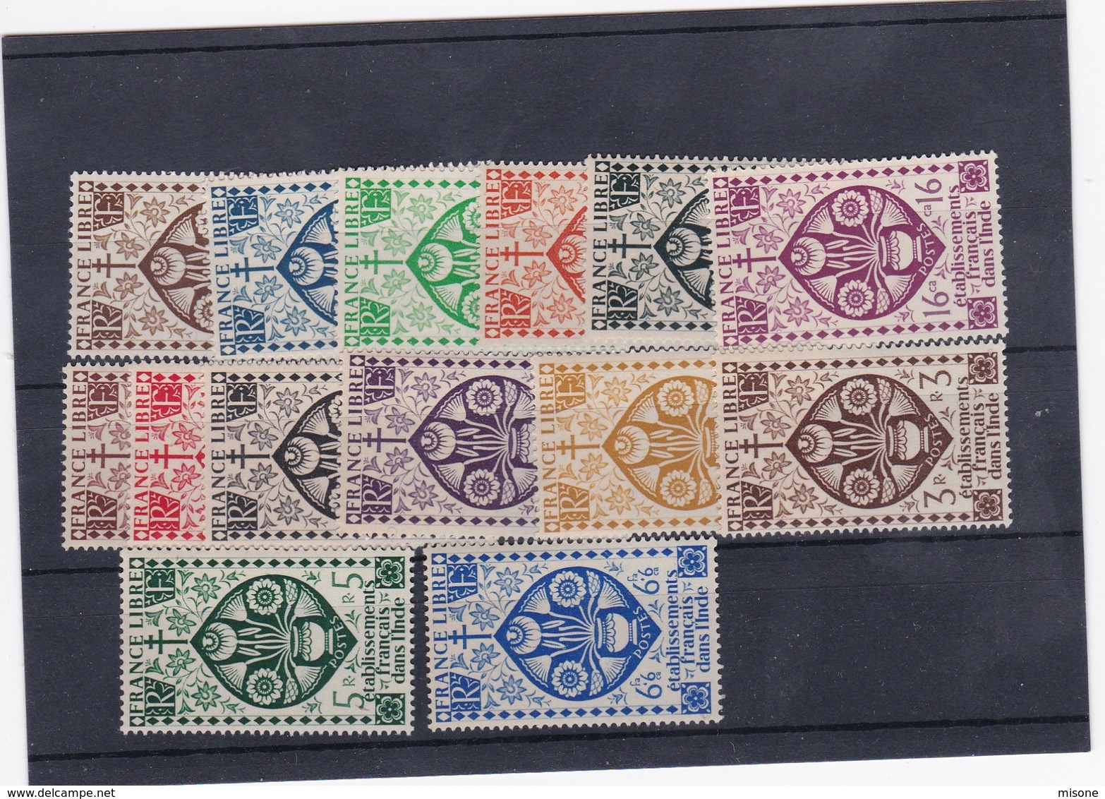 Etablissements Français Dans L'Inde - Série Fleur De Lotus 1942 - Unused Stamps