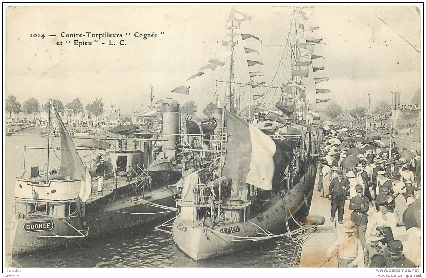 Contre Torpilleur Cognee Et Epieu - Postee De La Rochelle En 1915 - Guerre