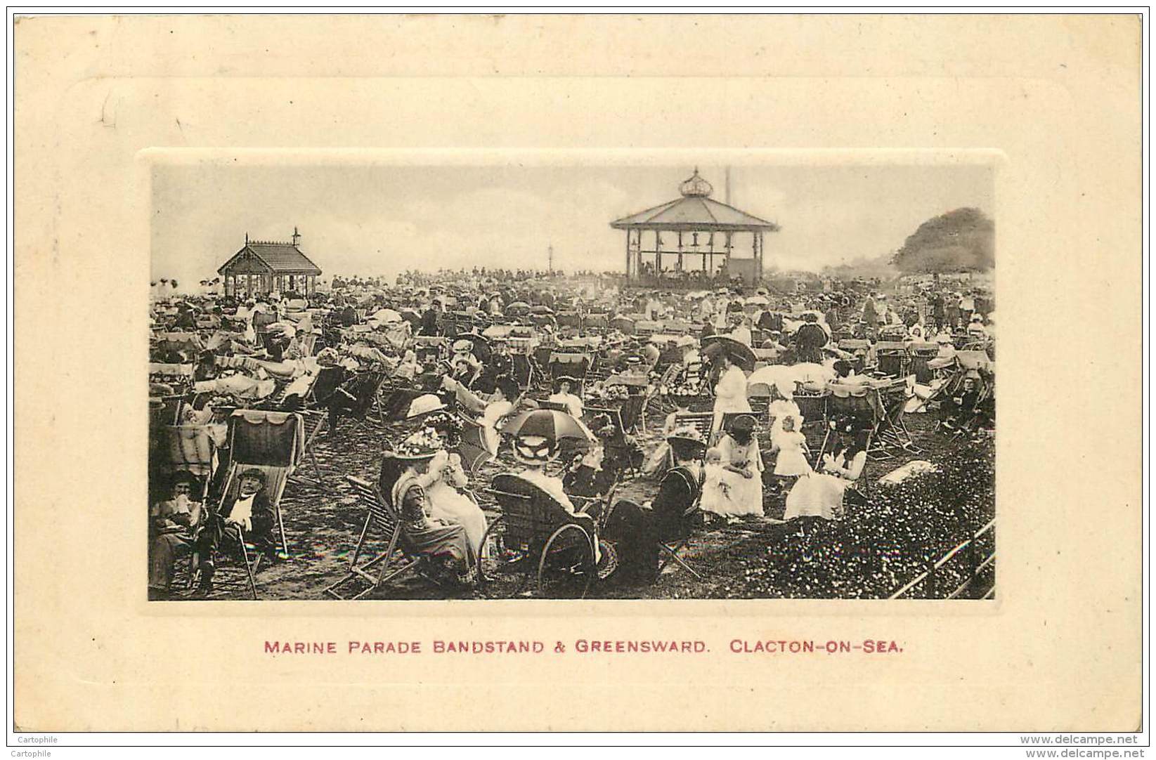 UK - Essex - Clacton On Sea - Marine Parade Bandstand &amp; Greensward 1911 - Clacton On Sea