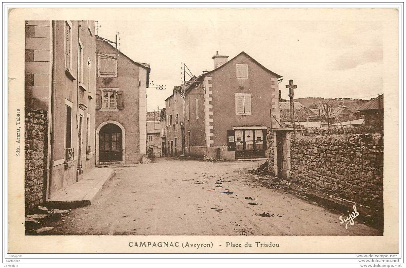 12 - CAMPAGNAC - Place Du Triadou 1938 - Autres & Non Classés