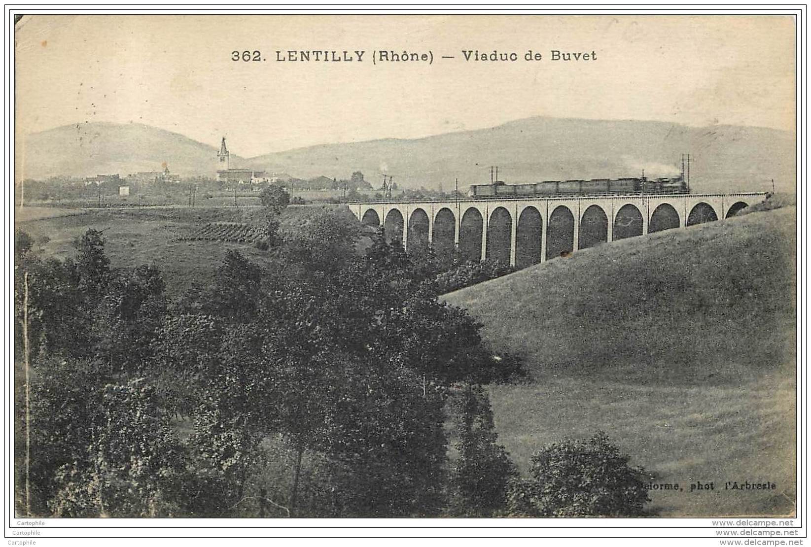 69 - LENTILLY - Viaduc De Buvet 1922 (avec Un Train Qui Passe...) - Autres & Non Classés