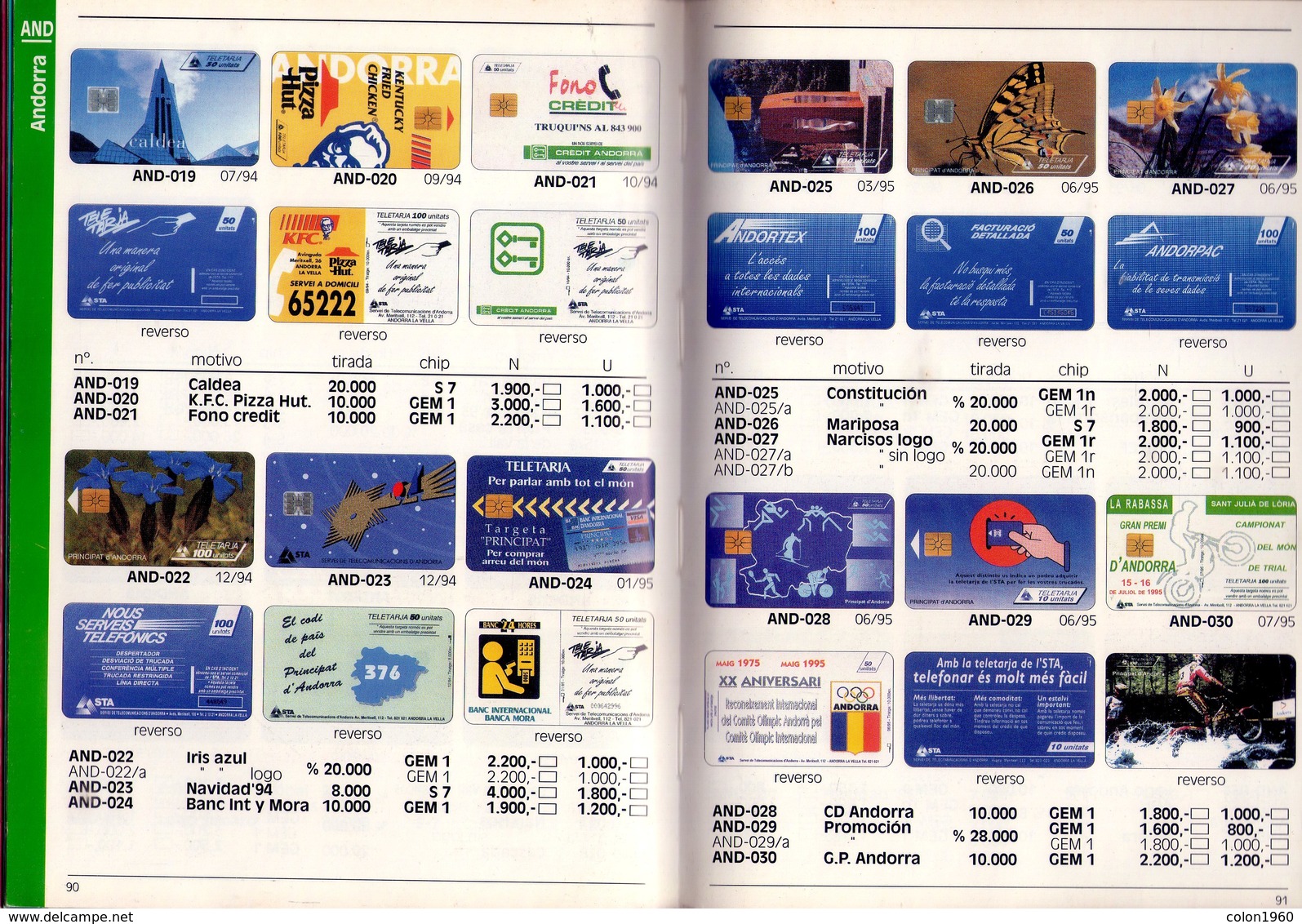 CATALOGO DE TARJETAS TELEFONICAS DE ESPAÑA Y ANDORRA 1996 - USADO, EN BUEN ESTADO. - Books & CDs