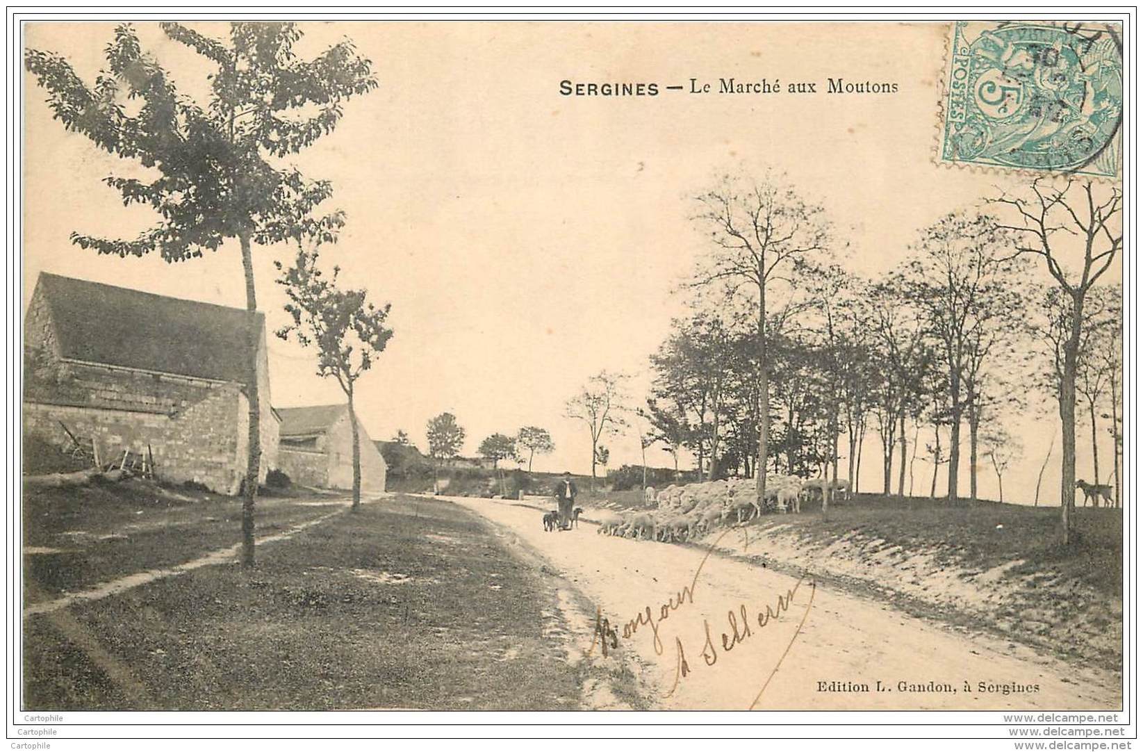 89 - SERGINES - Le Marche Aux Moutons 1905 - Edit Gandon - Sergines