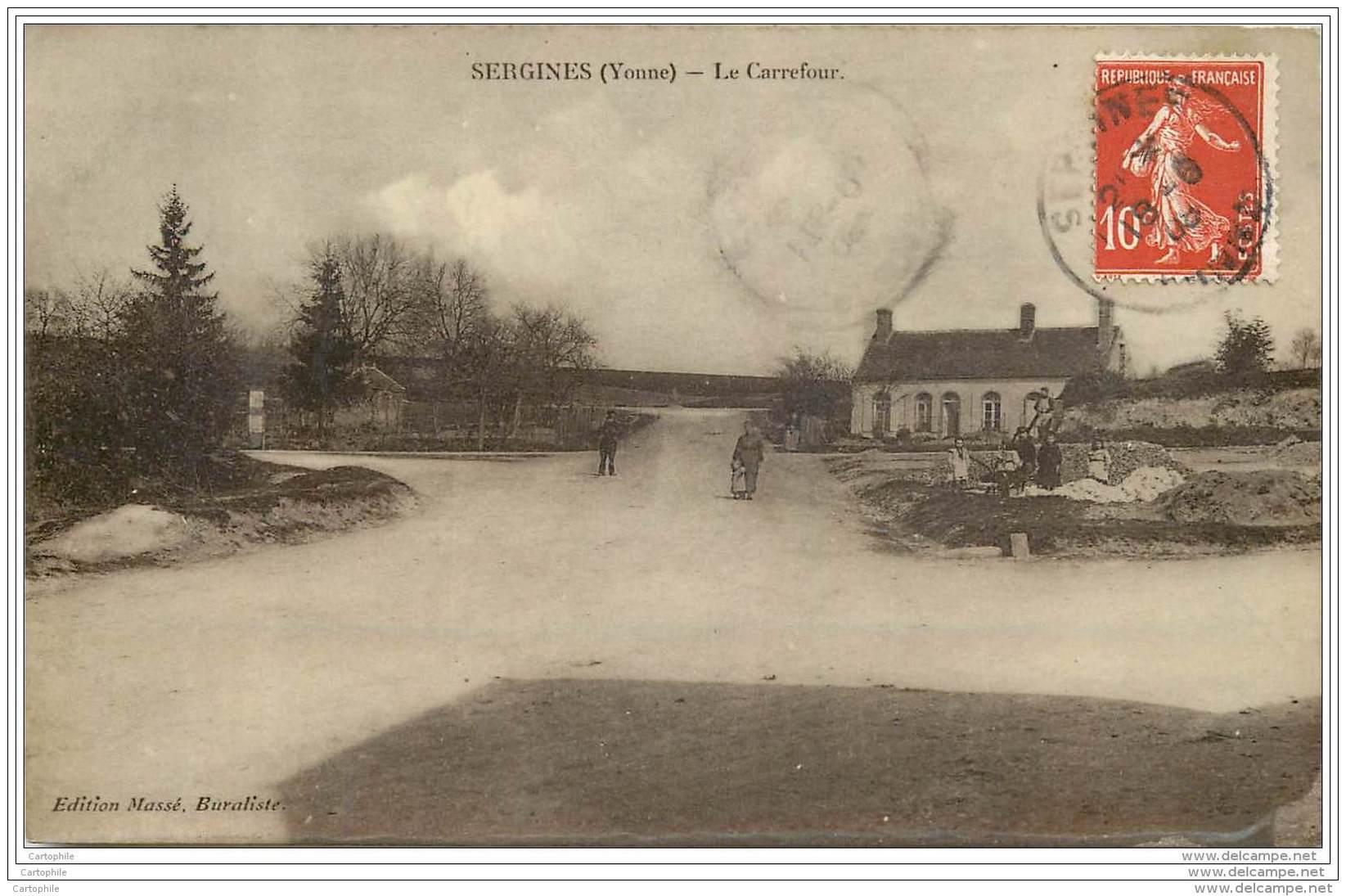 89 - SERGINES - Le Carrefour 1908 - Edit Masse - Sergines