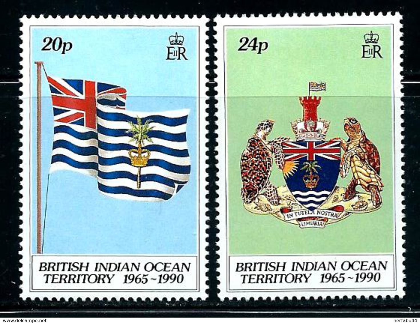 British Indian Ocean Territory      "Flagf & Arms"     Set   SC# 108-09     MNH - British Indian Ocean Territory (BIOT)