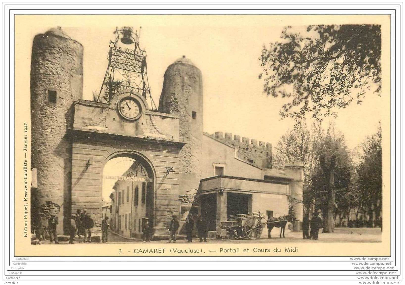 84 - CAMARET - Portail Et Cours Du Midi - Camaret Sur Aigues