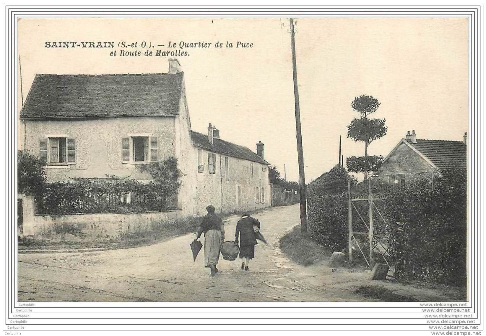 91 - SAINT VRAIN - Le Quartier De La Puce Et Route De Marolles (animee) - Saint Vrain