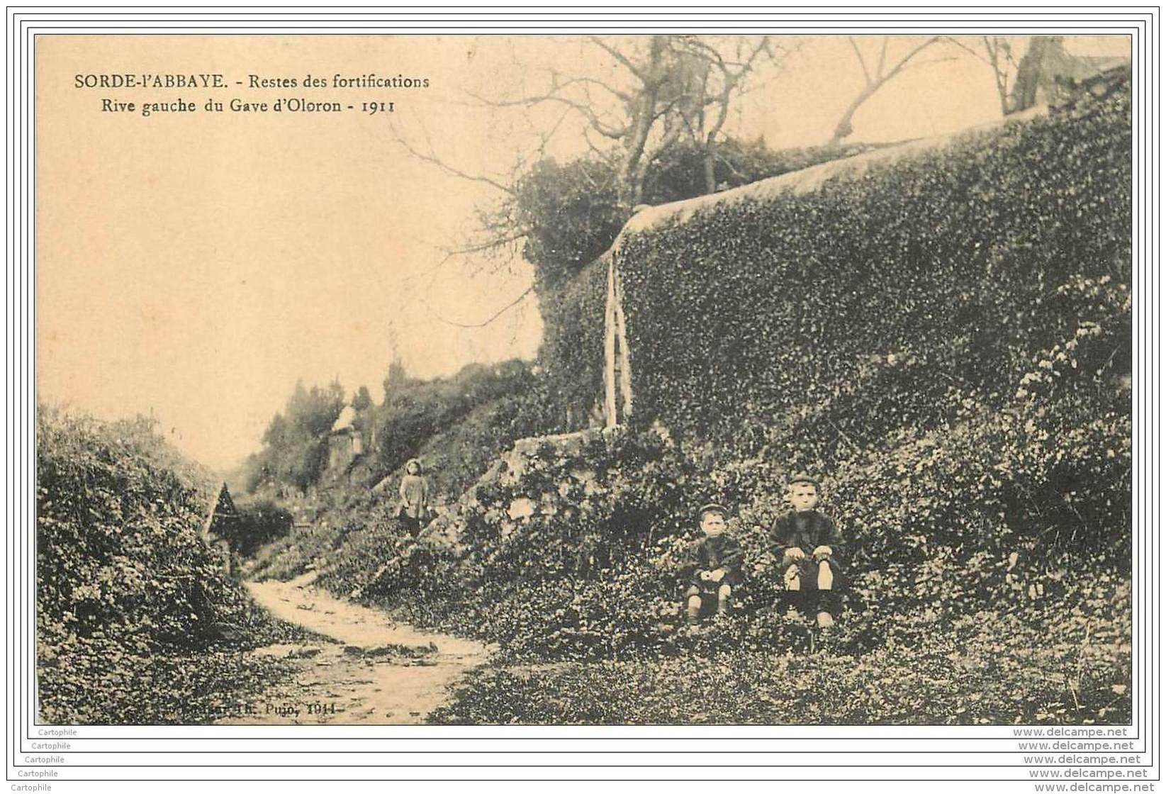 40 - SORDE L'ABBAYE - Reste Des Fortifications - Rive Gauche Du Gave D'Oloron 1911 - Autres & Non Classés