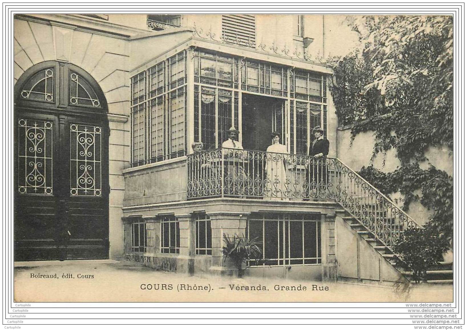 69 - COURS - Veranda - Grande Rue - 1909 Animee - Cours-la-Ville